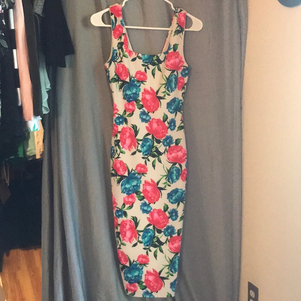 Spandex floral dress